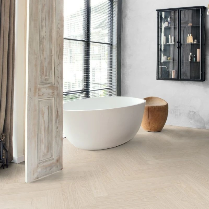 Pure Oak Polar - Quick Step Ciro Click Vinyl Herringbone