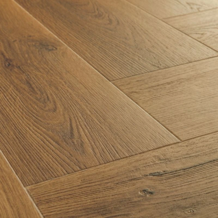 Karamell Eiche botanisch - Quick Step Ciro Klick Vinyl Fischgrät