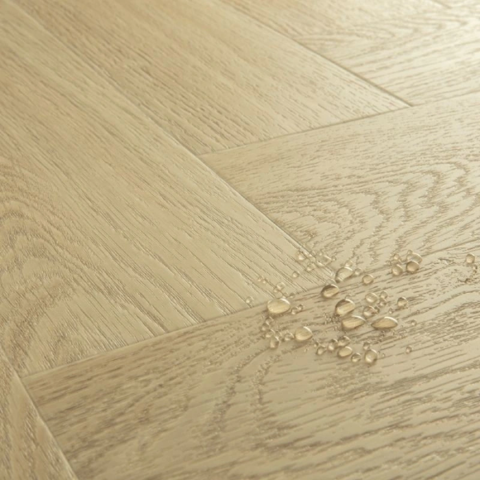 Clear Oak Light Natural - Quick Step Pristine Glue-down Vinyl Herringbone