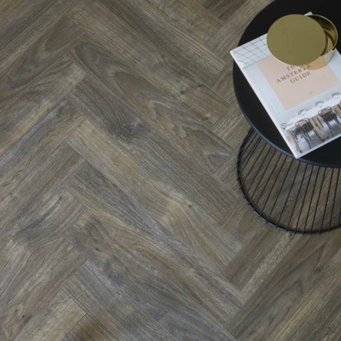 Java Brown - BerryAlloc Chateau+ Herringbone Laminate