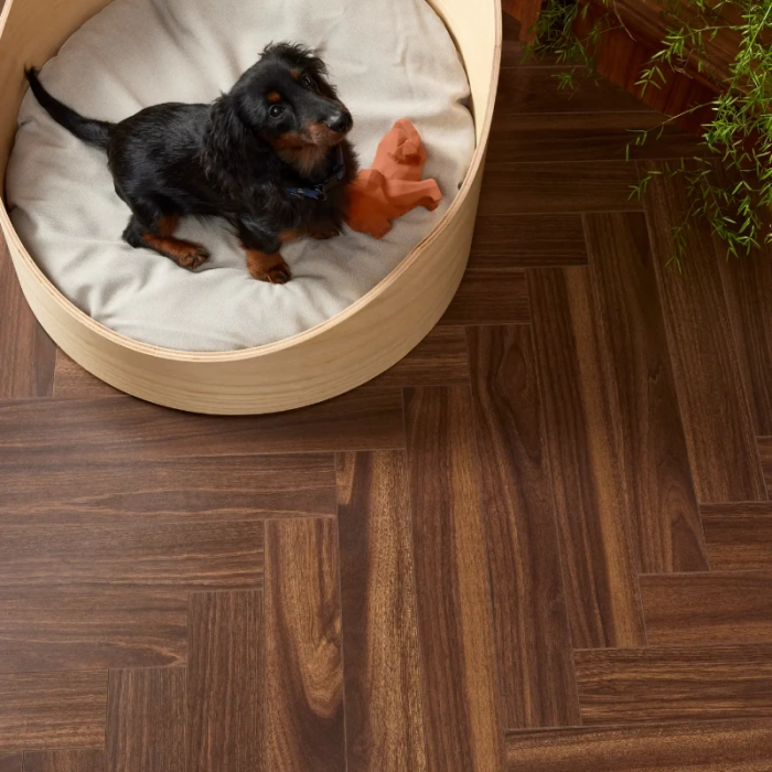 Walnut Brown - BerryAlloc Chateau+ Herringbone Laminate