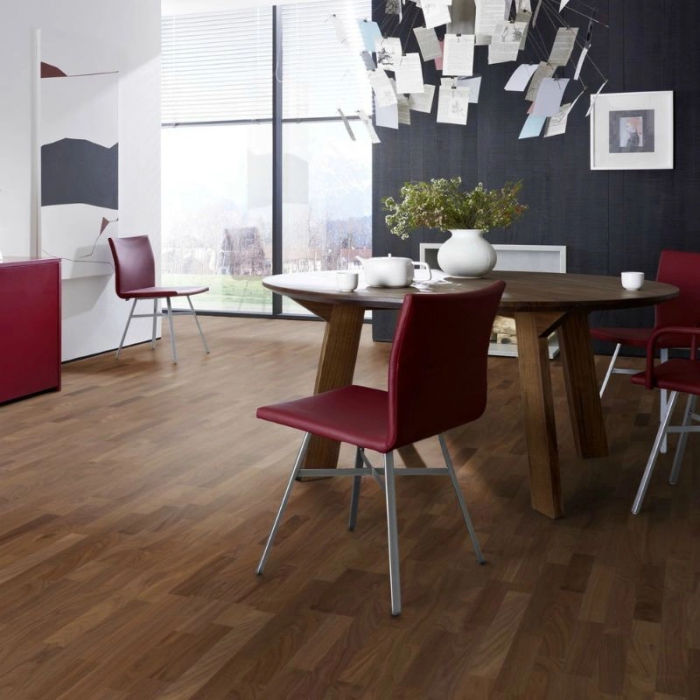 American Black Walnut Natur Natura Sanded - Scheucher WOODflor 182 Ship's Deck 3-Strip