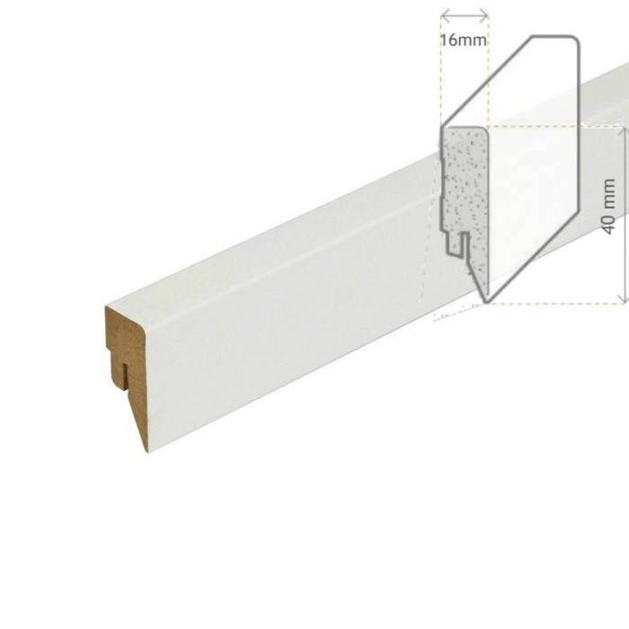 MDF Skirting Cube Top White 40mm