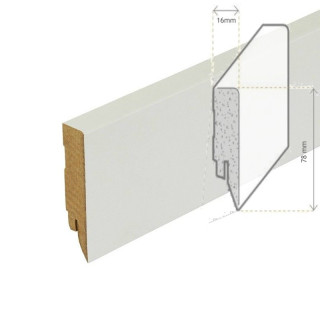 AMBE MDF Skirting Cube Top White 78mm (3mm Radius)